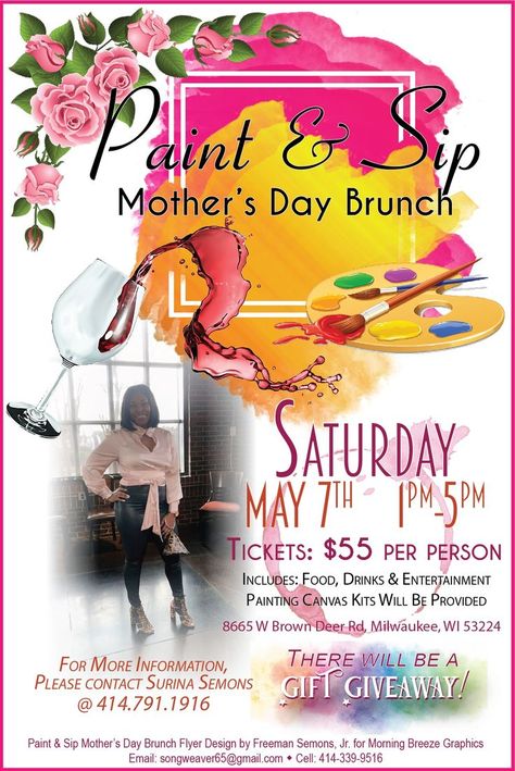 Art Class Posters, Brunch Flyer, Mother's Day Brunch Menu, Wine And Paint Night, Sports Fundraisers, Kids Painting Party, Mother's Day Theme, Nursing Home Activities, Class Poster