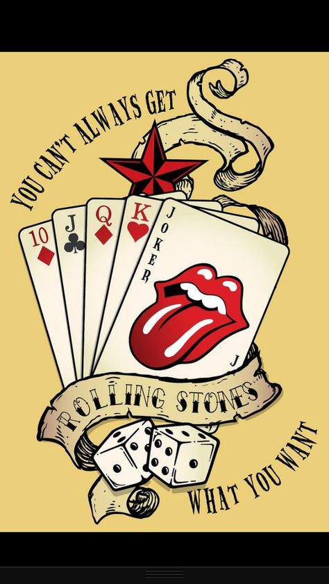 The Rolling Stones -- You Can't Always Get What You Want Rolling Stones Poster, Kartu Remi, Rolling Stones Logo, Rock Band Posters, Seni 3d, Rock N’roll, Rock Punk, 문신 디자인, Rock Posters