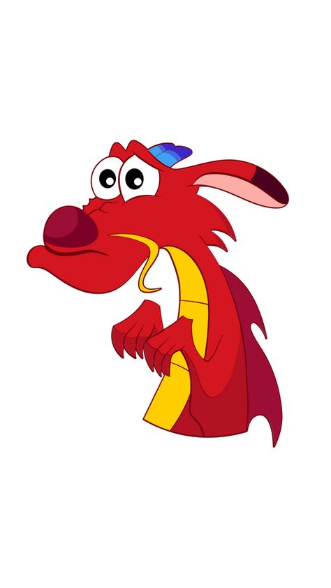 Mushu Wallpapers, Mushu Drawing, Mulan Dragon, Mushu Mulan, Red Characters, Fargelegging For Barn, Disney Sidekicks, Weird Stickers, Mulan Mushu