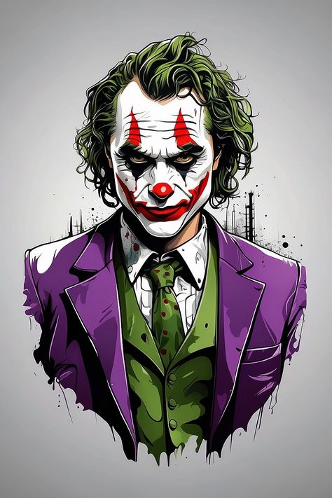Joker Cartoon Tattoo, Joker Png, Joker Anime, Joker Illustration, Wolverine Comic Art, Joker Cartoon, Joker Canvas, Joker Painting, Joker Tattoo Design