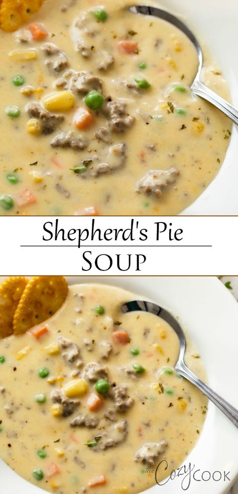 Fall Comfort Soups, Shepherd’s Pie Soup, Shepherds Pie Stew, Creamy Shepards Pie Soup, Sheppard’s Pie Soup, Easy Comfort Soup, Meal Soup Recipes, Shepherd's Pie Soup, Shepherd Pie Soup Crock Pot