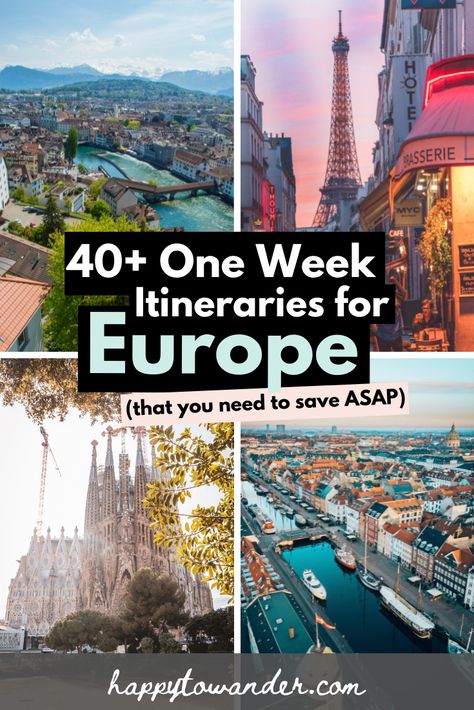Not sure how to spend a week in Europe? This list of 1 week in Europe itineraries is a must-read! If you only have one week in Europe and are looking for trip and vacation ideas, give this post a read for tons of amazing and fun ideas. #europetrip A Week In Europe, 1 Week In Europe, One Week In Europe, Happy 40, Dream Location, Europe Trips, Central America Destinations, Veliko Tarnovo, European Itineraries