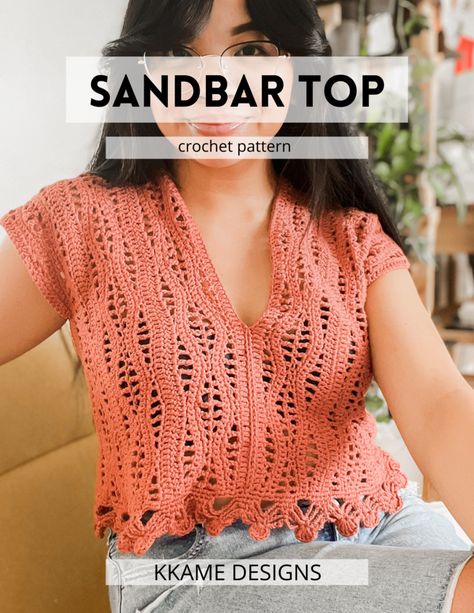 How to Make this Boho Crochet Summer Top - KKAME Designs Kawaii, Edgy Crochet, Boho Tops Summer, Modern Haken, Tops Outfit, Crochet Blouses, Summer Top Pattern, Crochet Top Outfit, Elegant Crochet