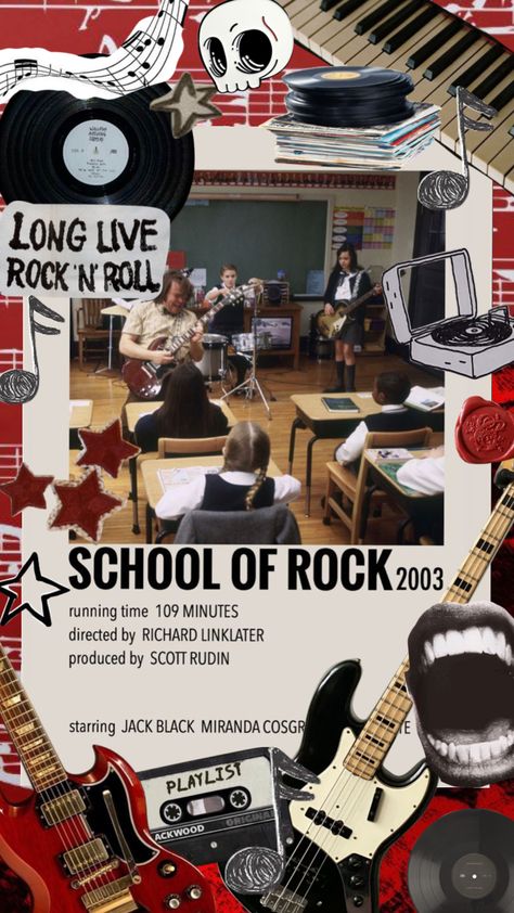 School of Rock School Of Rock Party, School Of Rock Wallpaper, School Of Rock The Musical, School Of Rock Aesthetic, School Of Rock Poster, School Of Rock Movie, School Of Rock Musical, The School Of Rock, Rock Collage