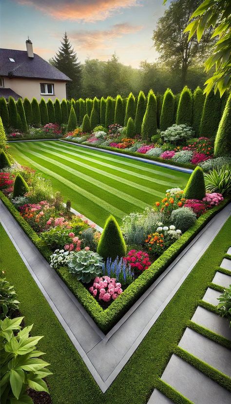 15+ Innovative Concrete Edging Ideas to Transform Your Garden 19 Concrete Edging, House With Land, Home Garden Ideas, Creative Garden Decor, Landscaped Garden, Beautiful Home Gardens, Modern Backyard Landscaping, Front Garden Landscape, Front Garden Design