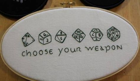 Nerdy Embroidery Patterns, D&d Embroidery, Pioneer Crafts, Dnd Gifts, Nerd Crafts, Summer Fairy, Stitching Ideas, Subversive Cross Stitch, Geeky Girls