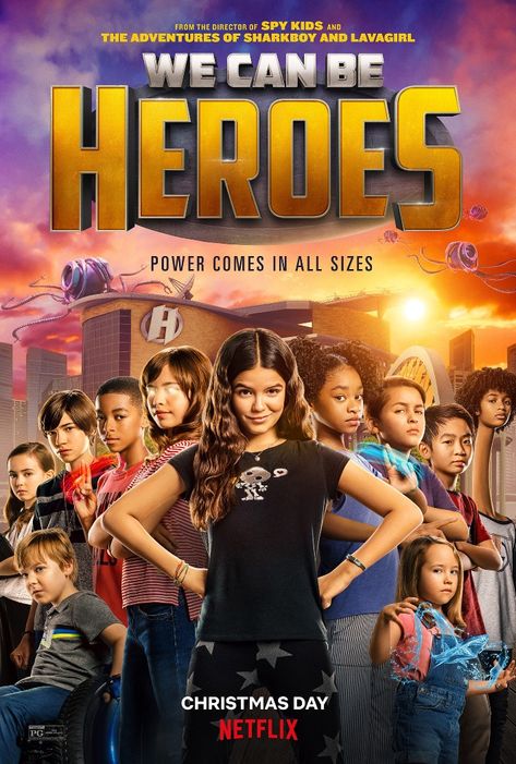 We Can Be Heroes We Can Be Heroes Poster, We Can Be Heroes, Sharkboy And Lavagirl, Calvin Johnson, Henry Lau, Sung Kang, Film Netflix, Film Horror, Christian Slater