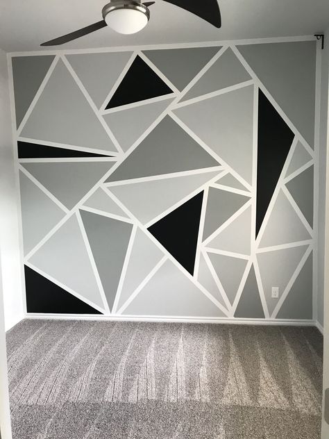 Painting Ideas Walls, Wall Paintings Ideas, Wall Paint Decor, Painting Decoration Wall, Walls Painting Ideas, Pola Cat Dinding, Room Paint Designs, Geometric Wall Paint, Wall Paint Patterns