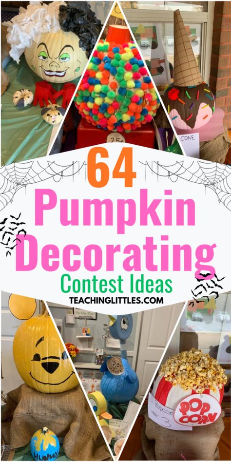 64 Creative Pumpkin Decorating Contest Ideas to Elevate Your Fall Celebrations - Teaching Littles Diy No Carve Pumpkin Decorating, 1st Grade Pumpkin Decorating Ideas, How To Decorate Pumpkins Without Carving, Creative Ways To Decorate Pumpkins, Pumpkin Decorating Ideas Contest, Easy Halloween Pumpkin Ideas, Pumpkin Decorating Ideas For Classroom, First Place Pumpkin Decorating Contest, Pumpkin Contest Winners No Carve