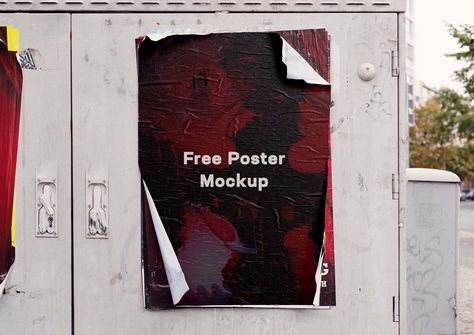 Free Psd Poster, Poster Mockup Free, Poster Mockup Psd, Street Poster, Free Poster, Hanging Posters, Poster Mockup, Graphic Design Projects, A4 Poster