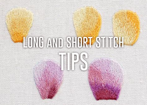 The Ultimate Guide to Long and Short stitch - Stitch Floral Long And Short Embroidery Designs, Embroidery Designs Videos, Long And Short Stitch Embroidery, Shaded Embroidery, Embroidery Design Easy, Short Embroidery, Affection Quotes, Crafty Witch, Stitch Embroidery Design