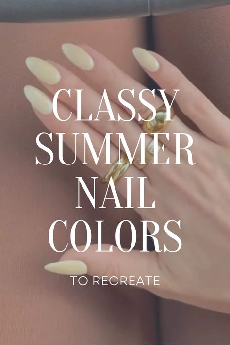 Best Summer Nail Color Trends for 2024 - the gray details Tips And Acrylic Nails, Pastel, Subtle Summer Nail Colors, Nail Color That Makes You Look Tan, Shimmery Neutral Nails, Summer Beige Nails, Summer Classy Nails 2024, Classic Summer Nails 2024, Classy Nails For Summer