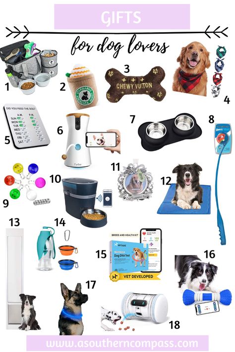 18 unique Christmas gift ideas for dog lovers, dog owners and your pets! From fun to functional, this is your guide to the must have products for your dogs. Ideas For Dogs, Dog Dna Test, Dog Travel Bag, Puppy Supplies, Gifts For Dog Lovers, Dog Gear, Gifts For Dog Owners, Dog Travel, Dog Gift