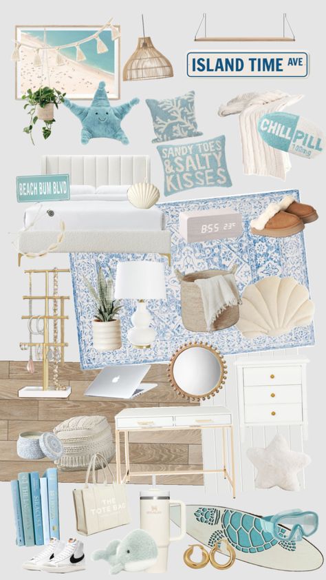 Coastal Room Decor, Surf Room Decor, Ocean Room Decor, Beachy Room Decor, Room Wishlist, Beach Room Decor, Surf Room, Ocean Room, Beach Themed Bedroom