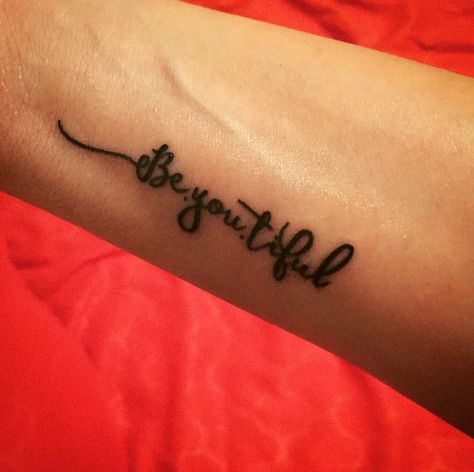 Be.you.tiful #tattoo #quotetattoo #beautiful #beyoutiful #wrist Tatting, Tattoo Ideas, Tattoo Quotes, Be You Tiful Tattoo, Just Be You Tattoo, Warrior Tattoos, Body Modifications, Beautiful Tattoos, Piercings
