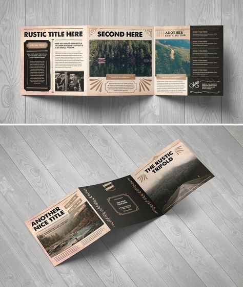 The Rustic Square Brochure Template Arequipa, Vintage Brochure Design, Square Brochure Design, Vintage Brochure, Vintage Design Ideas, Product Brochure, Brochure Design Layout, Brand Manual, Trifold Brochure Design