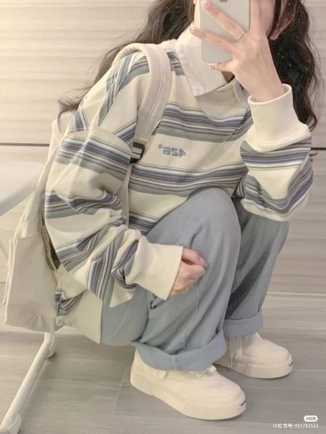 Korean Fashion Spring 2023, Cute Kdrama Outfits, Korean Athleisure, Soft Korean Outfits, Cool Toned Outfits, Cute Japanese Outfits, Korean Outfits Cute, Soft Pastel Outfits, Soft Pastel Aesthetic Outfits