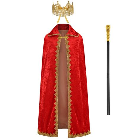 PRICES MAY VARY. 80% Cotton, 20% Polyester Imported Drawstring closure Hand Wash Only ☘☘【King Prince Costume for Boys Men】Toddler kids boys fairy tale storybook royal king outfits prince charming costume for Halloween Easter carnival costume dress up, Adult Boys Royal King Prince Deluxe Costume Accessory include crown headband, robe cape, scepter, accessories sets. Toddler boys kids fairy tale prince charming costume adult man king dress up Halloween cosplay outfits is the perfect choice to let Prince Diy Costume, Prince Costume For Boys, Prince Costume For Kids, King Costume For Kids, Prince Costume For Boy, Medieval Prince, King Cape, Easter Carnival, Prince Outfit