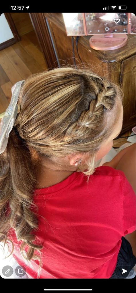 Cute cheer hair style for ponytail cheer hair ponytail cheer hair Cute Cheer Ponytails, Hairstyles For Practice Cheer, Game Day Hair Cheer, Cheer Hair Braids, Competition Cheer Hairstyles, Cheer Hairstyles With Bows Low Pony, Football Cheer Hairstyles, Cute Cheer Hairstyles For Games, Cute Hairstyles For Cheer Practice