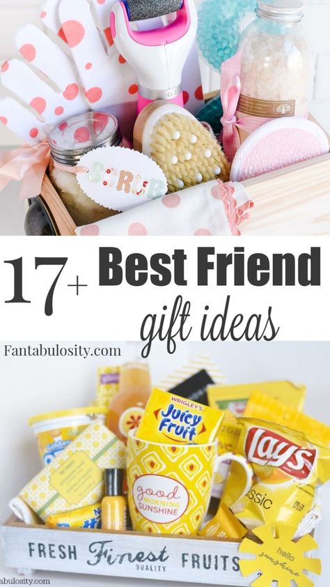 Best Friend Birthday Gifts that she'll actually LOVE! - Fantabulosity Birthday Presents For Best Friend, Best Friend Diy, Easy Birthday Gifts, Best Friend Birthday Gifts, Last Minute Birthday Gifts, Birthday Basket, Bff Birthday Gift, Bff Birthday, Easy Birthday