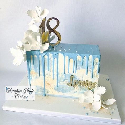 Modern rectangle cake - cake by Denise Rectangle Cake Birthday, Square Drip Cake, Rectangle Cake Ideas, Rectangle Birthday Cake Ideas, Rectangle Cake Decorating Ideas, Rectangular Birthday Cake, Rectangle Birthday Cake, Square Cake Design Birthdays, Square Cake Decorating Ideas