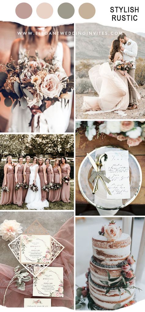 Country Wedding Colors, Blush Pink Theme Wedding, Knot Ideas, Unique Fall Wedding, Fall Wedding Color, Rustic Wedding Colors, Wedding Color Combinations, Wedding Color Pallet, Best Wedding Colors