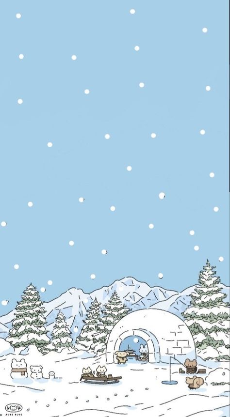 Winter Wallpapers Aesthetic Anime, Winter Ghibli Wallpaper, Winter Cute Background, Xmas Anime Wallpaper, Winter Aesthetic Wallpaper Cartoon, Retro Winter Wallpaper, Cartoon Winter Background, Winter Phone Backgrounds Aesthetic, Cute Winter Phone Backgrounds