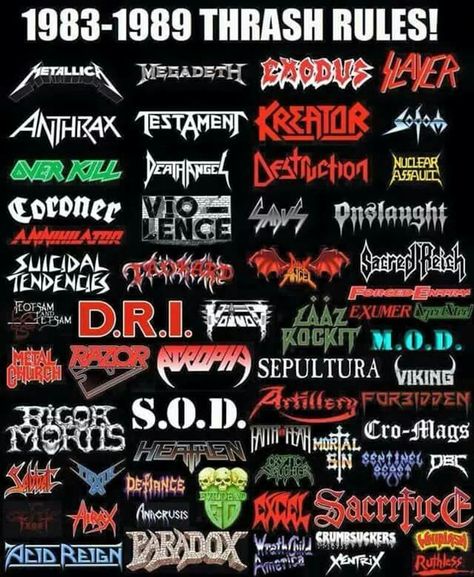 Thrash Metal Rockband Logos, Heavy Metal Shirts, Rock Wallpaper, Metal Band Logos, Rock Band Logos, Heavy Metal Art, Metal Shirts, Estilo Rock, Hardcore Punk
