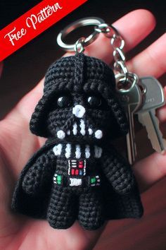 Crochet Darth Vader keychains are a fun and creative way to express your love for Star Wars while adding a personal touch to your keyring. Santiago, Amigurumi Patterns, Crochet Darth Vader Amigurumi, Crocheted Star Wars Characters, Darth Vader Crochet Pattern Free, Crochet Back To School, Star Wars Crochet Patterns Free, Crochet Darth Vader, Unique Crochet Ideas