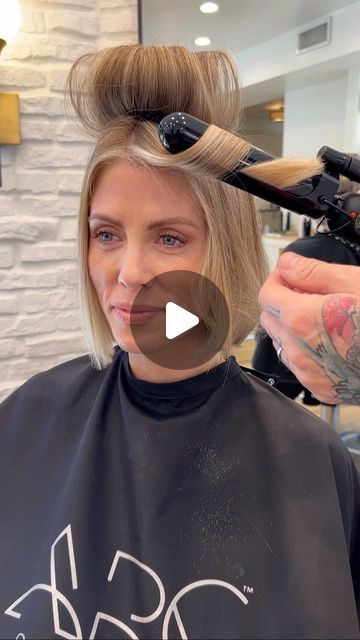 A Line Bob Back View, Bluntcut Bob Styling, Bob Hairstyles For Fine Hair Round Face, How To Use Curlers On Short Hair, Curling Chin Length Hair, Jocelyn Mcclellan Hair Short, Textured Bob Fine Hair, Shark Flex Style Short Hair, How To Style A Lob Haircut