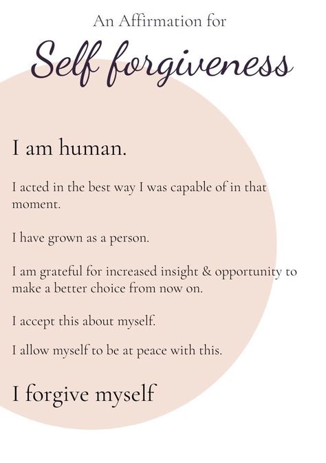 Forgive Yourself Quotes, Self Forgiveness, Tenk Positivt, Inspirerende Ord, A Course In Miracles, Life Change, Self Love Affirmations, Self Acceptance, Love Affirmations