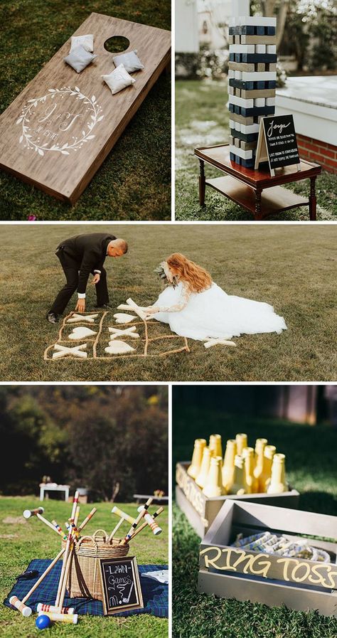 Reception Games, Wedding Reception Games, Small Backyard Wedding, Backyard Reception, Wedding Backyard Reception, Wedding Activities, Yard Games, Future Wedding Plans, Cute Wedding Ideas