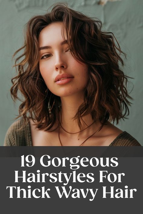 19 Gorgeous Hairstyles For Thick Wavy Hair Short Hairstyle Women With Thick Wavy Hair, Short Haircuts Wavy Thick Hair, Wavy Short Layered Haircuts, Medium Thick Wavy Haircut, Medium Length Wavy Hairstyle, Easy Long Wavy Hairstyles, Cute Long Wavy Hairstyles, Best Hair Styles For Thick Hair Women, Best Haircuts For Wavy Curly Hair