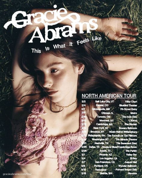 gracie abrams’s Instagram post: “a literal TOUR ……… i’ve been waiting to play this music for so long this feels like a joke i CANT WAIT TO BE WITH YOU tickets go on sale…” Music Posters Gracie Abrams, Gracie Abrams Feels Like Poster, 21 Gracie Abrams Poster, This Is What It Feels Like Gracie Abrams Poster, Gracie Abrams Tour Poster, Gracie Abrams Poster Vintage, Gracie Abrams This Is What It Feels Like, Gracie Abrams Poster Prints, Gracie Abrams Aesthetic Poster