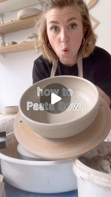 20K views · 1.2K likes | Lea Starke on Instagram: "how to Pasta Bowl my loves. next time we will do the  how to eat from Pasta Bowl okay? who wants to cook for me? • • • #throwing #wheelthrown #wheelthrownpottery #wheelthrowing #pottery #ceramics #ceramica #wheelthrownceramics #potterygirl #potterystudio #potteryhome #potterylove #art #artist #potteryprocess #processvid #ceramicart #mud #hands #keramik #keramikliebe #töpfern #töpferei #keramikgeschirr #potteryteacher #potteryclass" Wheel Thrown Pasta Bowls, Ceramics Pasta Bowl, Throw A Bowl On Wheel, Pottery Wheel Techniques, Ceramics How To, Pottery Pasta Bowls, Cool Wheel Thrown Pottery, How To Throw Pottery On A Wheel, Big Bowls Ceramic