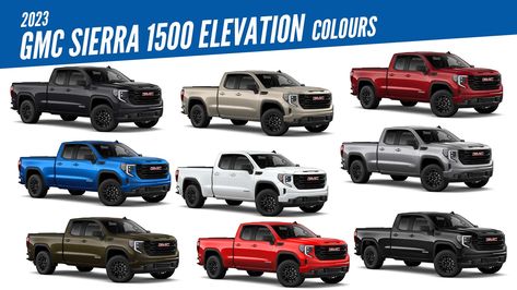 2023 GMC Sierra 1500 Elevation Truck - All Color Options - Images Toyota Tundra, Gmc Trucks, 2023 Toyota Tundra, 2023 Gmc Sierra, Best Pickup Truck, Gmc Truck, Gmc Sierra 1500, Infotainment System, Sierra 1500