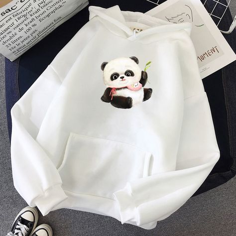 Kawaii, Kpop Sweatshirt, Panda Hoodie, Panda Baby, Kawaii Panda, Panda Print, Couples Sweatshirts, Baby Panda, Oversized Pullover