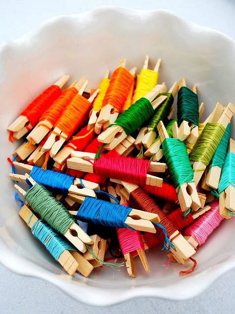 What an awesome way to store embroidery thread! Colorful Life, Rainbow Colours, Rainbow Glitter, Colour Light, What Inspires You, Light Therapy, Embroidery Floss, Healthy Happy, Love And Light