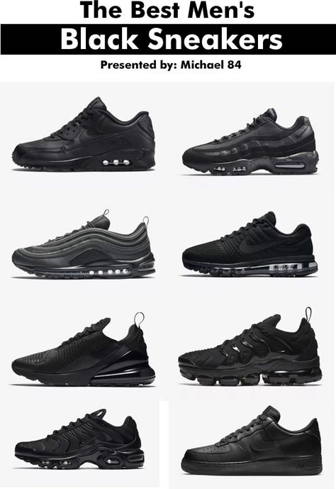 The 9 Best Nike Triple Black Trainers & how to style them. #streetwear #sneakersaddict #sneakers #mensfashion Nike Shoes Men Black, The Best Nike Shoes, Outfit For Black Shoes, Triple Black Sneakers Outfit, Best Shoes For Men Sneakers, Black Trainers Men Outfit, Black Nike Shoes Men, All Black Nike Outfit, Men’s Black Sneakers Outfit