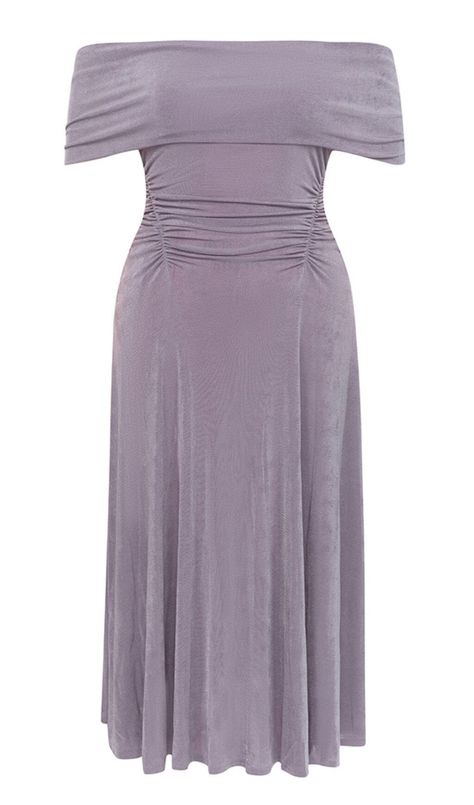 Romantic and refined, this plus size lavender midi dress delights with an on-trend off shoulder neckline. The soft pastel hue complements all skin tones. Perfect for weddings, birthdays and summer parties. Lavender Midi Dress, Plus Size Midi Dress, Off Shoulder Midi Dress, Plus Size Midi, Designer Midi Dresses, Garden Party Dress, Plus Size Shopping, Plus Dresses, Ruched Dress