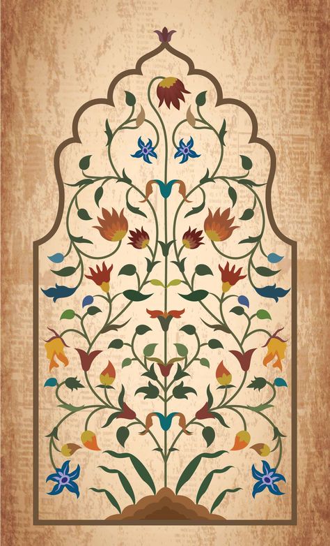 Mughal & Persian on Behance Mughal Art Drawing, Mughal Designs Pattern, Mugal Prints Design, Persian Folk Art, Mughal Architecture Motifs, Indian Pattern Wallpaper, Persian Art Pattern, Mugal Prints, Mughal Elements