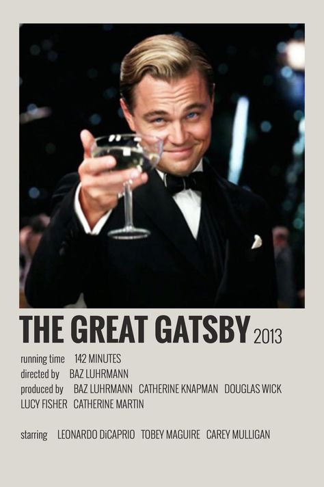 alternative minimalist polaroid poster made by @majaaplb (me) Movie Posters Vintage Originals, Great Gatsby Movie, The Great Gatsby Movie, Gatsby Movie, Film Polaroid, Kaptan Jack Sparrow, Sir Anthony Hopkins, Marvel Movie Posters, Disney Movie Posters