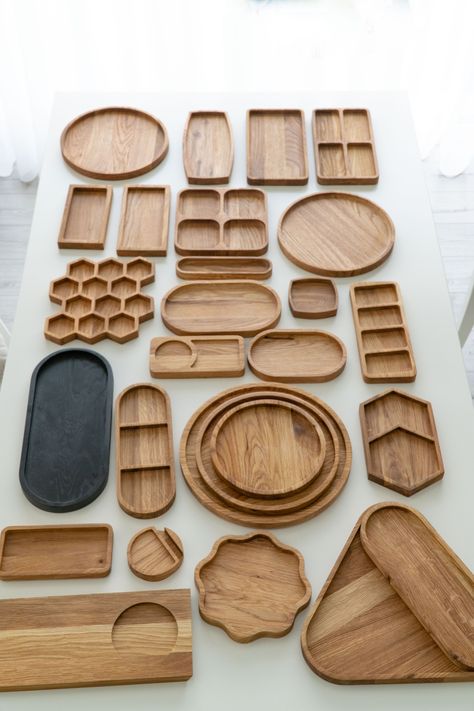 Add a touch of sophistication to your living space with this versatile tray. Perfect for serving drinks or displaying decor items. #homedecor #decor #woodentray #blacktray #homedecoration Wooden Ideas Home Decor, Wooden Accessories Decor, Cnc Tray, Wooden Tray Ideas, Wooden Products Ideas, Wooden Tray Decoration Ideas, Wooden Decorative Items, Wooden Decor Ideas, Wooden Gift Ideas