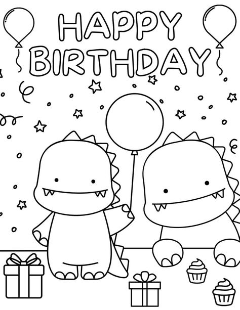 Happy Birthday Colouring In Pages, Happy Birthday Colouring Pages, Free Printable Birthday Coloring Pages, Balloons Drawing Birthday, Colouring Birthday Card Printable, Birthday Cards Coloring Printable, Birthday Activity Sheet, Drawing Birthday Ideas, Happy Birthday Printables Free