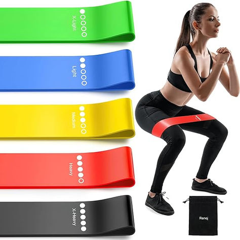 5 Set of Stretch Bands for Booty Legs, Pilates Flexbands Workout Sets For Women, Knee Strengthening Exercises, Workout Bands, Band Workouts, Resistance Band Workout, Yoga Strap, Resistance Band Set, Resistance Workout, Stretch Band