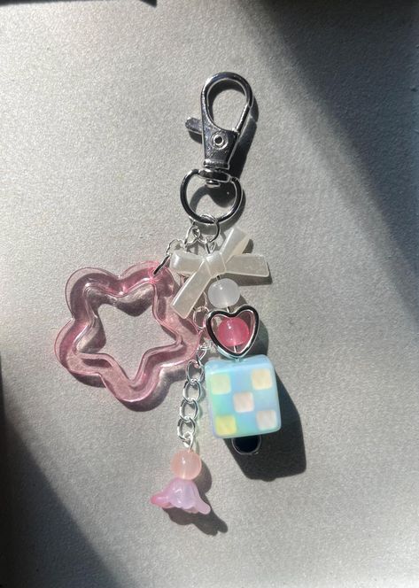 Rubric charm keychain, star keychain, custom keychain, gift idea, pink, blue, purple