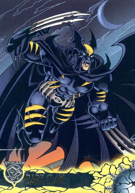 DARKCLAW! Batman Wolverine, Darkest Knight, Amalgam Comics, Dc Comics Vs Marvel, Marvel And Dc Crossover, Marvel Wolverine, Wolverine Comic, Wolverine Art, Action Comics