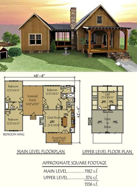 Our popular Camp Creek Dog Trot design #houseplans #cabins #floorplans Dogtrot House Plans, Dog Trot House Plans, Dog Trot House, Wohne Im Tiny House, Plan Chalet, Cabin Home, Haus Am See, Desain Lanskap, Casas The Sims 4