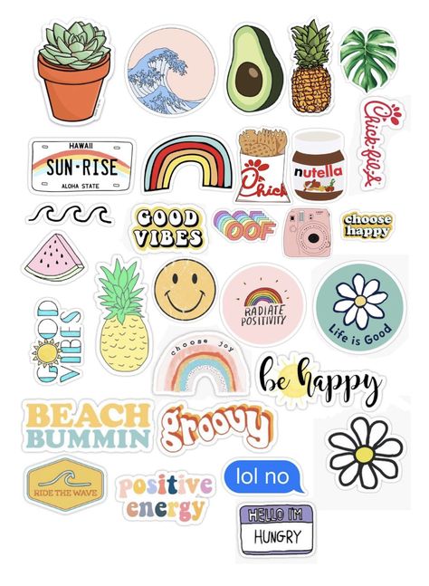 Preppy Stickers, Homemade Stickers, Cute Laptop Stickers, Iphone Case Stickers, Tumblr Stickers, Scrapbook Stickers Printable, Hydroflask Stickers, Bullet Journal Stickers, Kawaii Stickers