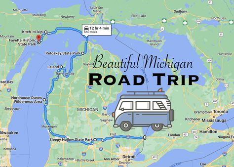 Road Trip Around The Great Lakes, Road Trip Michigan, Michigan Road Trip Ideas, Michigan Road Trip Itinerary, Michigan Coast Road Trip, Great Lakes Road Trip, Michigan Camping, Michigan Adventures, Nomadic Lifestyle